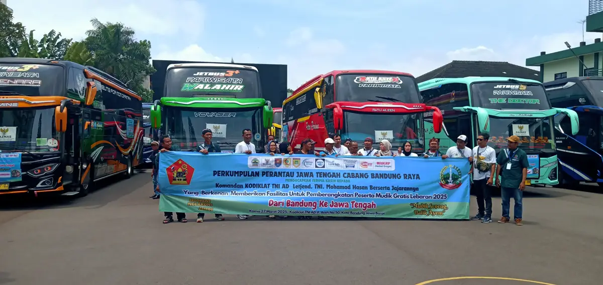 Image of Pemprov jawa tengah mengadakan pemudik gratis untuk 1200 perantau asal jawa tengah.2