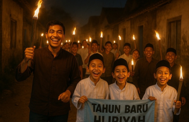 Tradisi 1 Muharram di Berbagai Daerah Indonesia. (Foto: AI)